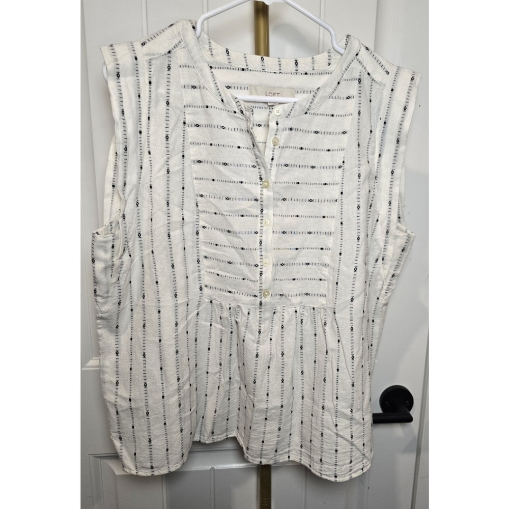 LOFT Sleeveless Shirt Womens Top Size Large New With Tags
